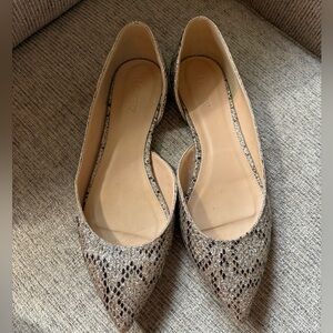 Jcrew Sparkle Snake Print Flats